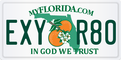 FL license plate EXYR80