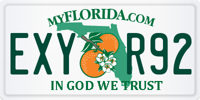 FL license plate EXYR92