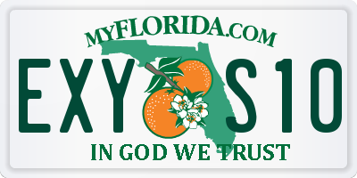 FL license plate EXYS10