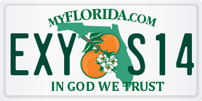 FL license plate EXYS14