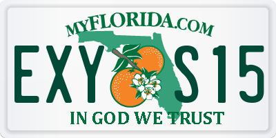 FL license plate EXYS15
