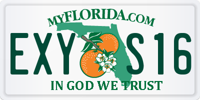 FL license plate EXYS16