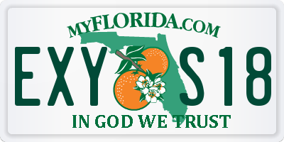 FL license plate EXYS18