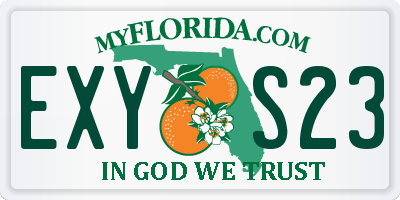 FL license plate EXYS23