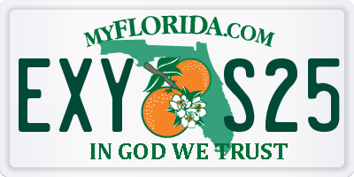 FL license plate EXYS25