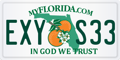 FL license plate EXYS33