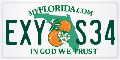 FL license plate EXYS34