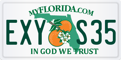 FL license plate EXYS35