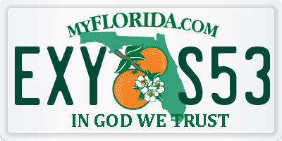 FL license plate EXYS53