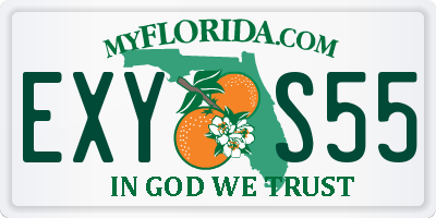 FL license plate EXYS55
