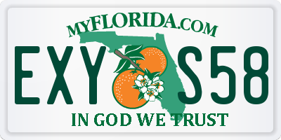 FL license plate EXYS58