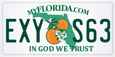 FL license plate EXYS63