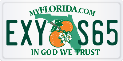 FL license plate EXYS65