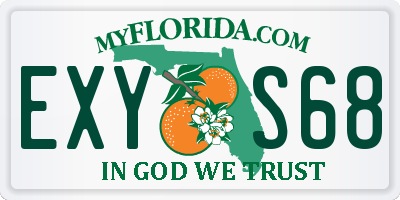FL license plate EXYS68