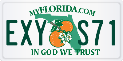 FL license plate EXYS71