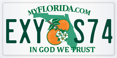 FL license plate EXYS74