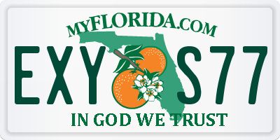 FL license plate EXYS77