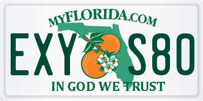 FL license plate EXYS80