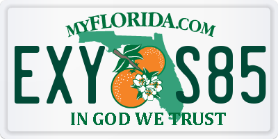 FL license plate EXYS85