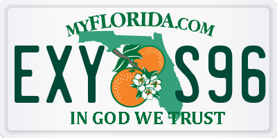 FL license plate EXYS96