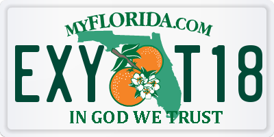 FL license plate EXYT18