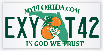 FL license plate EXYT42