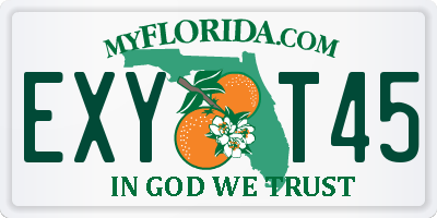 FL license plate EXYT45
