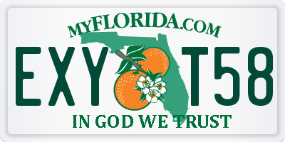 FL license plate EXYT58