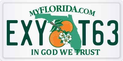 FL license plate EXYT63