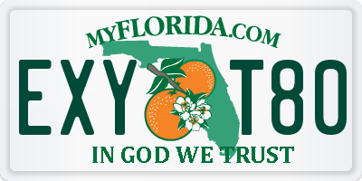 FL license plate EXYT80