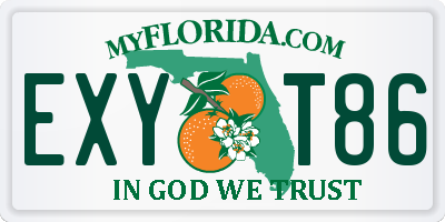 FL license plate EXYT86