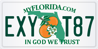 FL license plate EXYT87