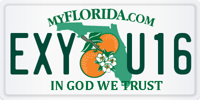 FL license plate EXYU16