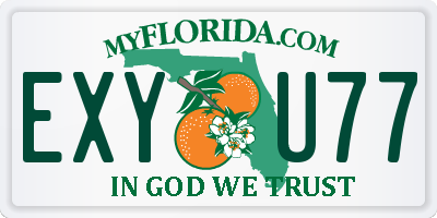 FL license plate EXYU77