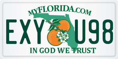 FL license plate EXYU98