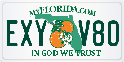 FL license plate EXYV80