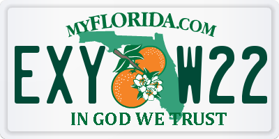 FL license plate EXYW22