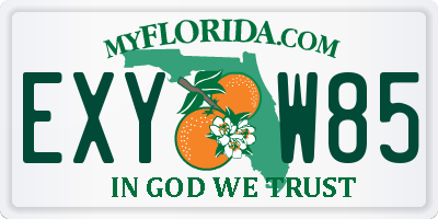FL license plate EXYW85