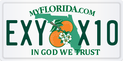 FL license plate EXYX10