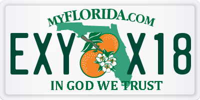 FL license plate EXYX18