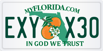 FL license plate EXYX30