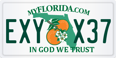 FL license plate EXYX37