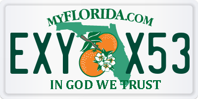 FL license plate EXYX53