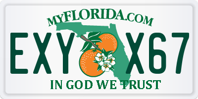 FL license plate EXYX67