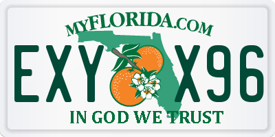 FL license plate EXYX96