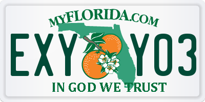 FL license plate EXYY03