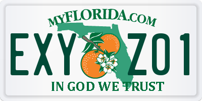 FL license plate EXYZ01