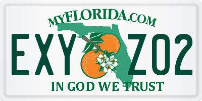 FL license plate EXYZ02