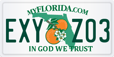 FL license plate EXYZ03
