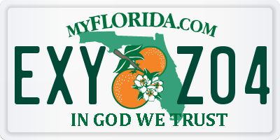 FL license plate EXYZ04